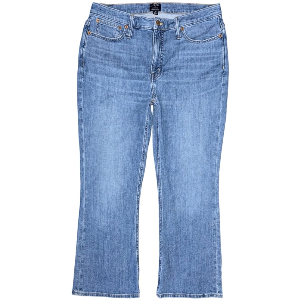 J.Crew Mid Rise Flare Crop Jeans Women’s 30 Medium Wash All Day Stretch Denim